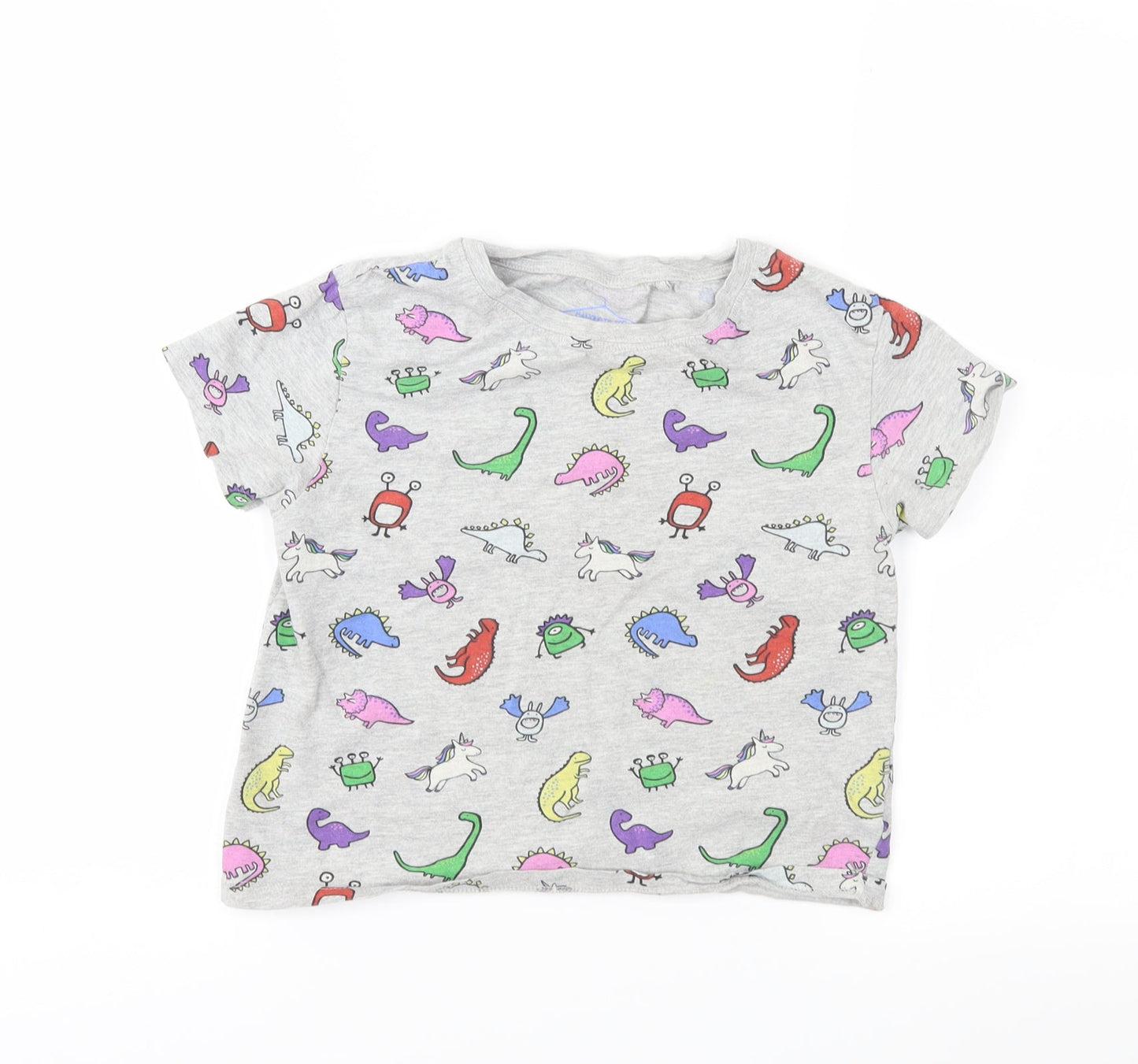 NEXT Boys Grey Geometric Jersey Basic T-Shirt Size 9 Years
