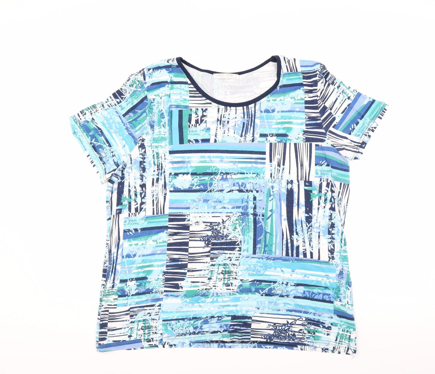 Anna Rose Womens Blue   Basic T-Shirt Size XL