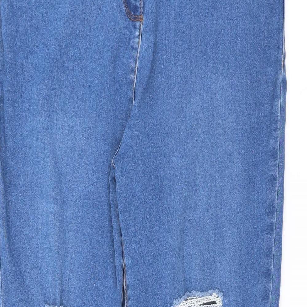 Payaya Womens Blue  Denim Skinny Jeans Size 14 L28 in - distressed