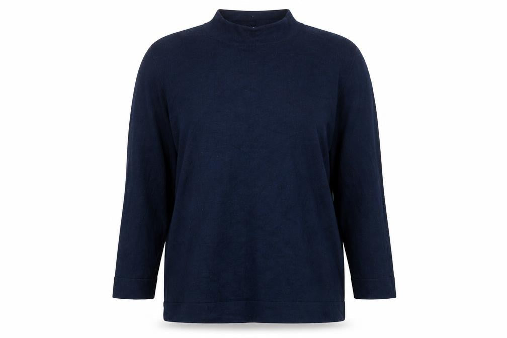 Front view of TU women’s blue jumper, size UK 14