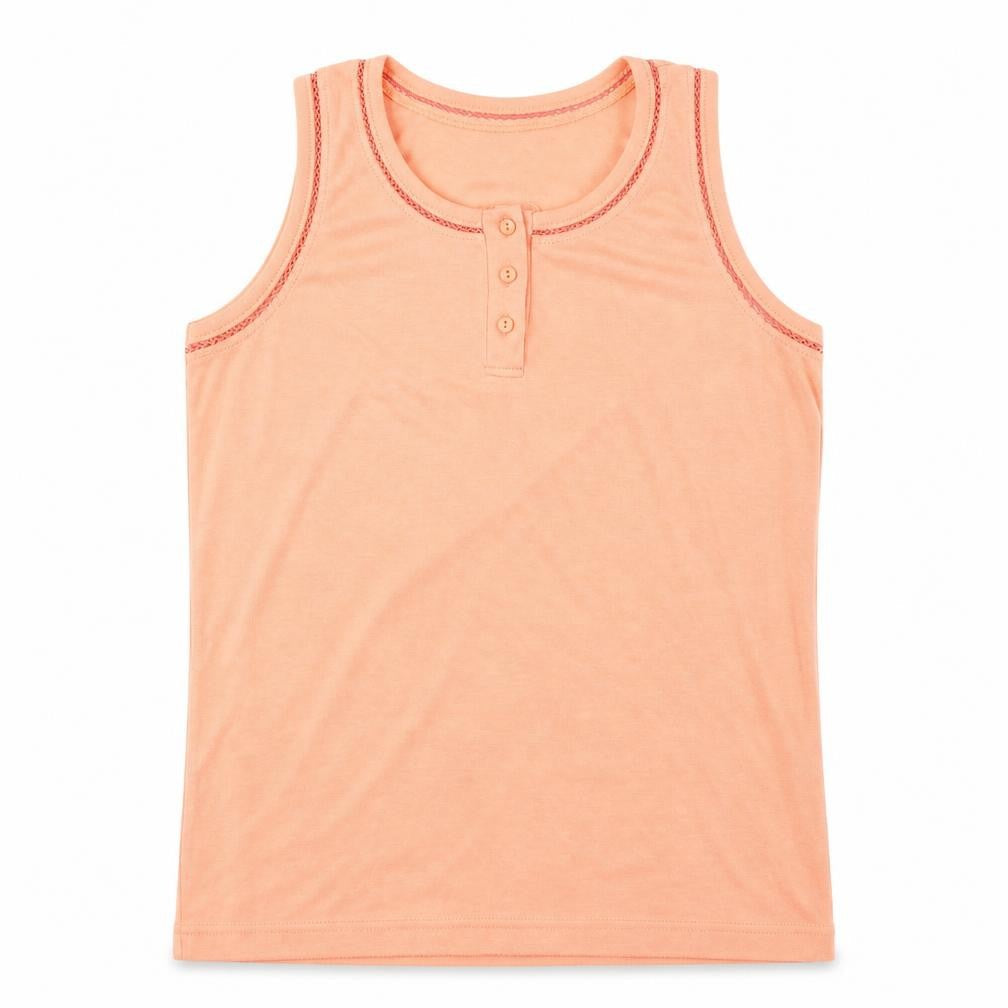 Front view of Design Essentials women’s orange basic tank, size S