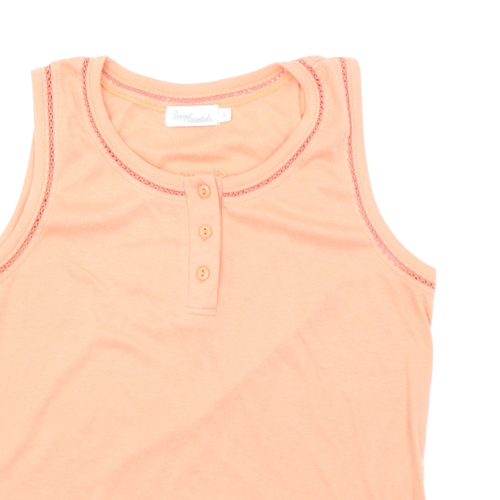 Design Essentials Womens Orange   Basic Tank Size S