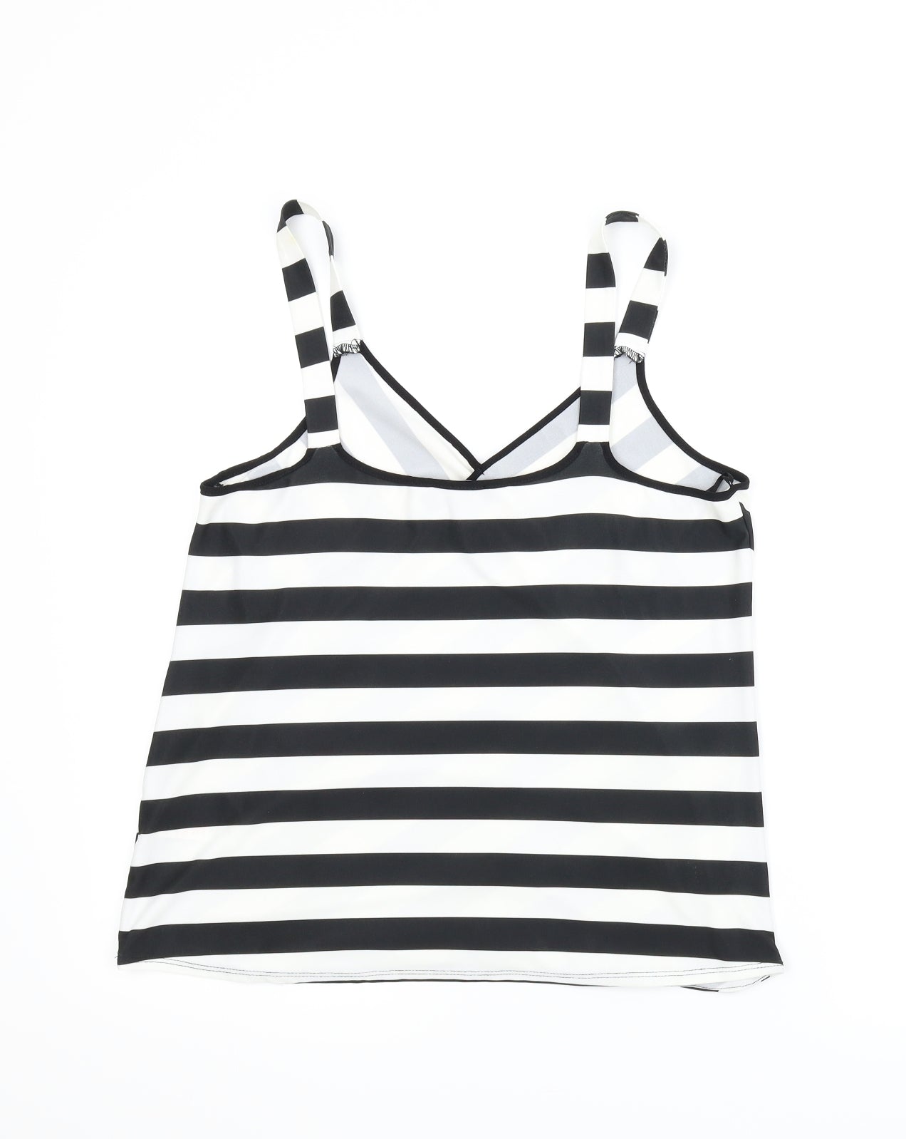 Wallis Womens Black Striped  Wrap T-Shirt Size 10