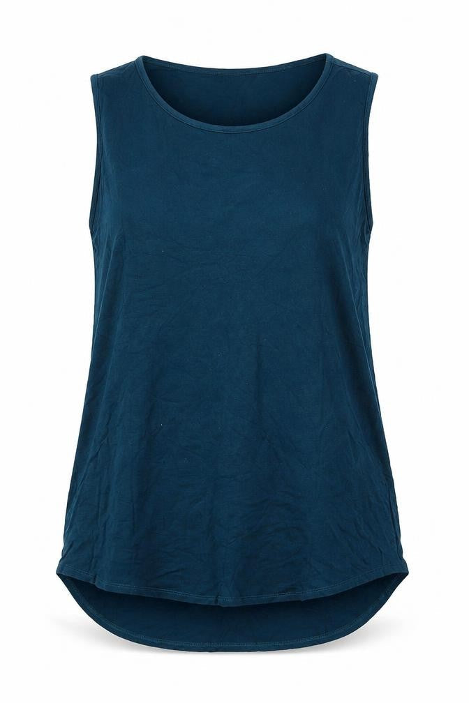 Front view of New Look women’s blue camisole tank, size UK 12
