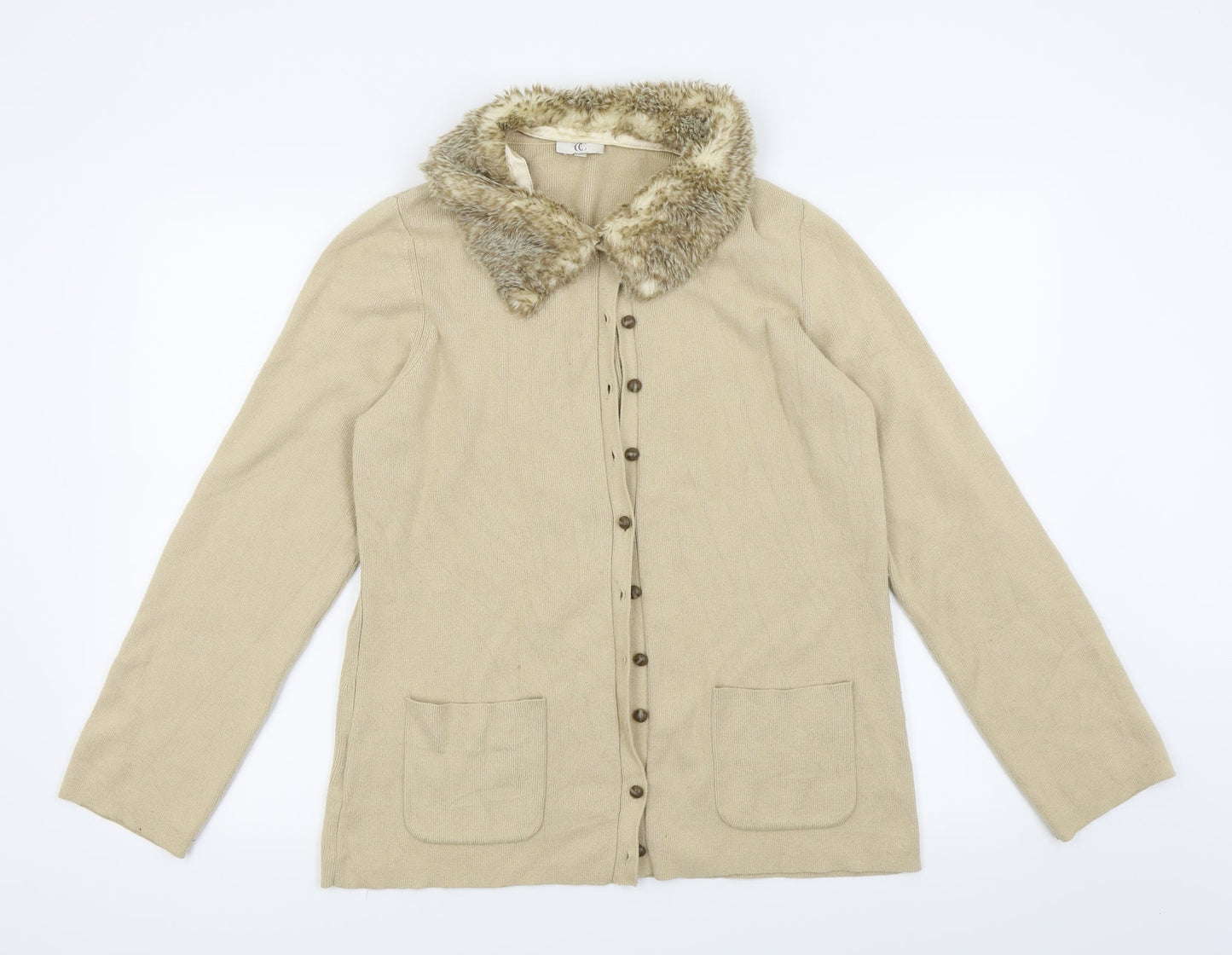 CC Womens Beige   Cardigan Jumper Size L