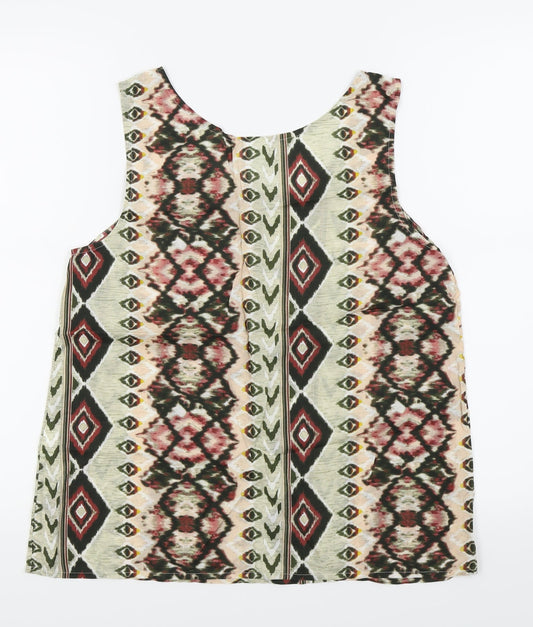 VERO MODA Womens Multicoloured Geometric  Basic Tank Size S
