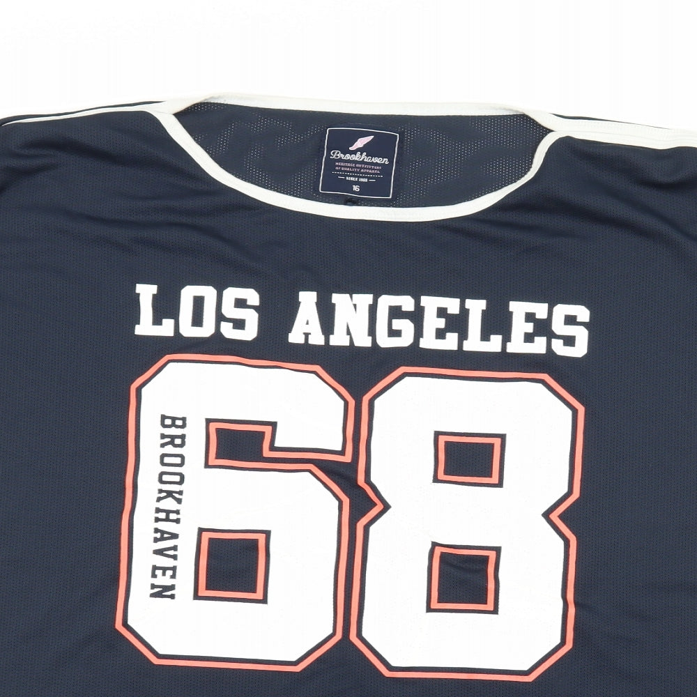 Brookhaven Womens Blue  Jersey Basic T-Shirt Size 16  - LA 68