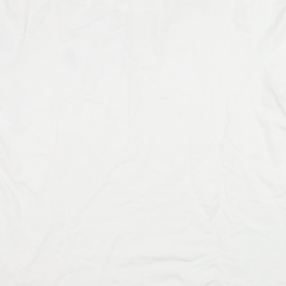 Easy Mens White  Jersey  Polo Size L