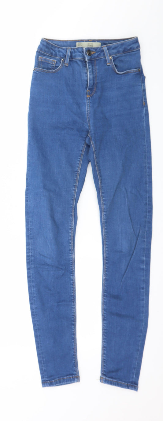 Topshop Womens Blue  Denim Skinny Jeans Size 25 in L30 in