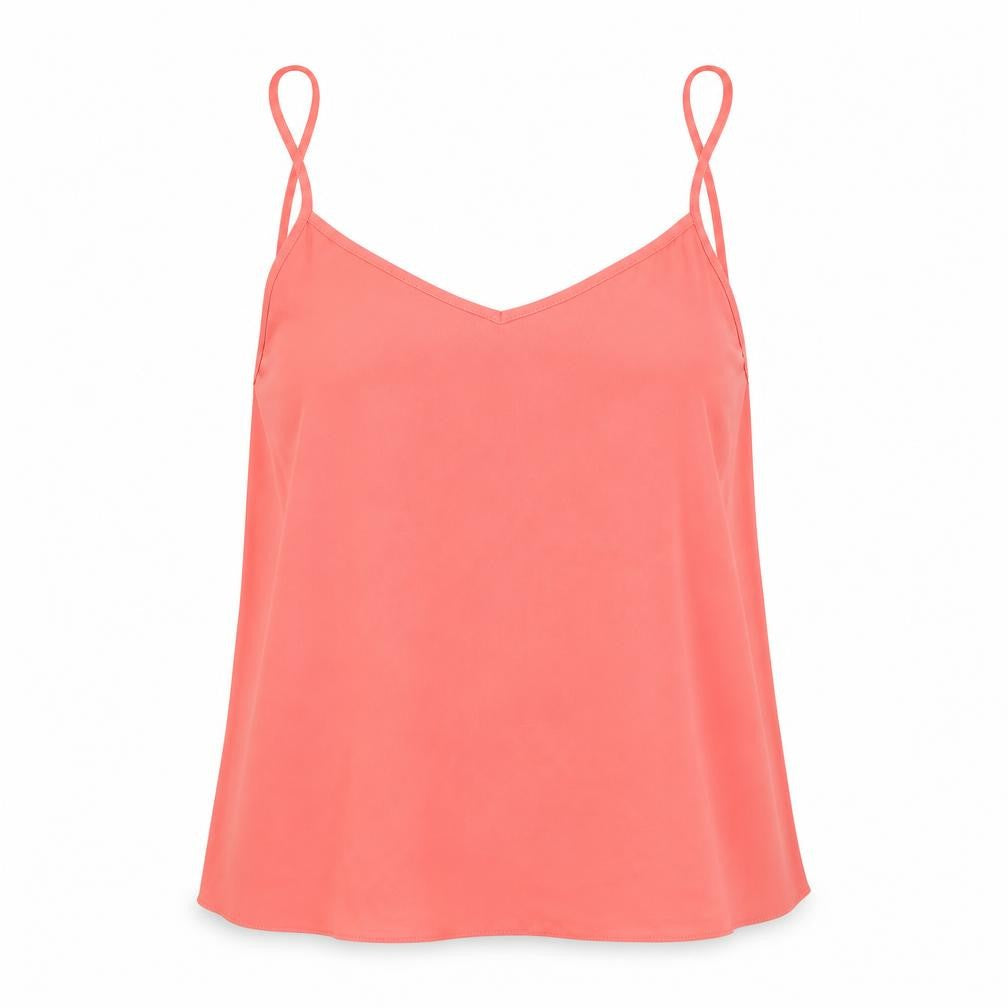 Front view of Next women’s orange camisole tank, size UK 10