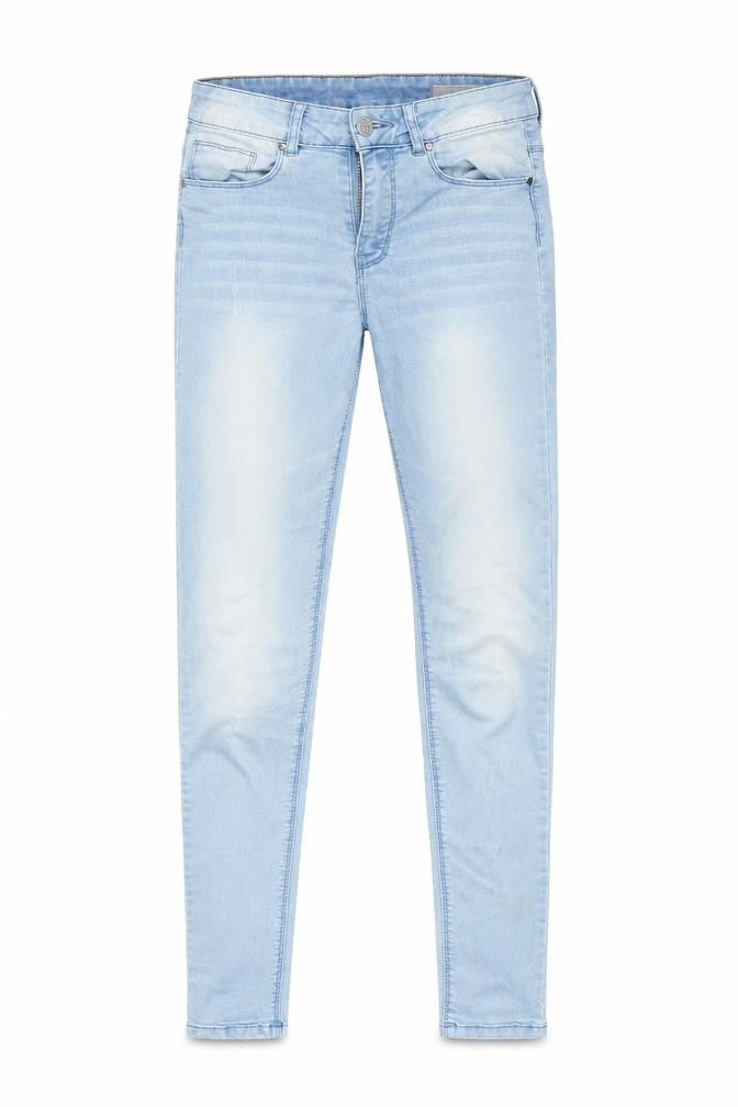 Front view of Twentyfiveseven women’s blue denim skinny jeans, size UK 6, 27-inch leg