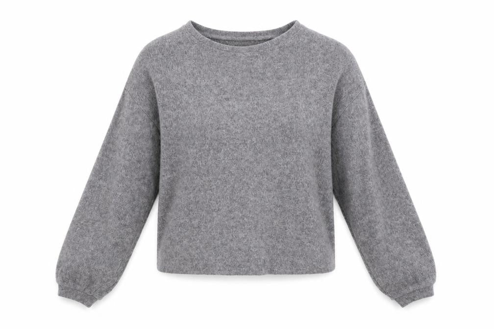 Front view of New Look women’s grey knit jumper, size M