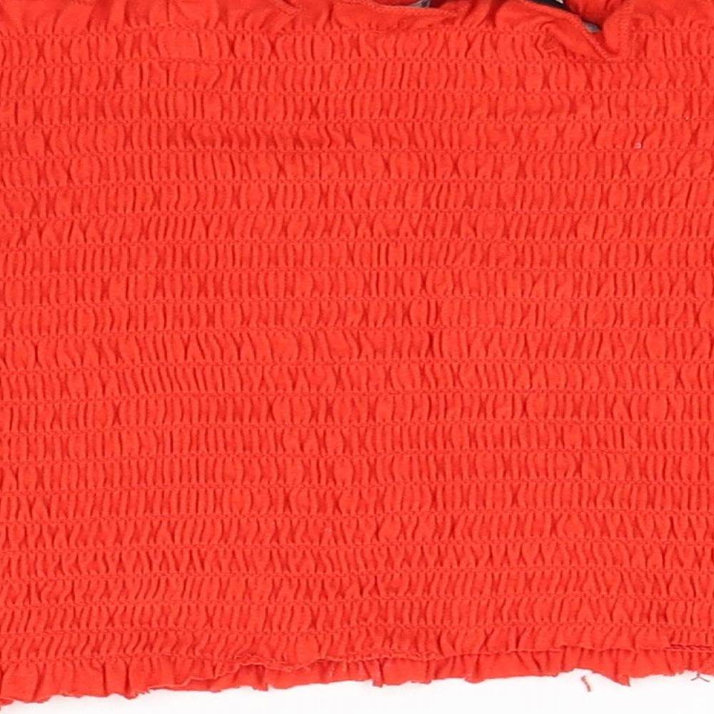Peacocks Womens Red  Jersey Cropped T-Shirt Size 10