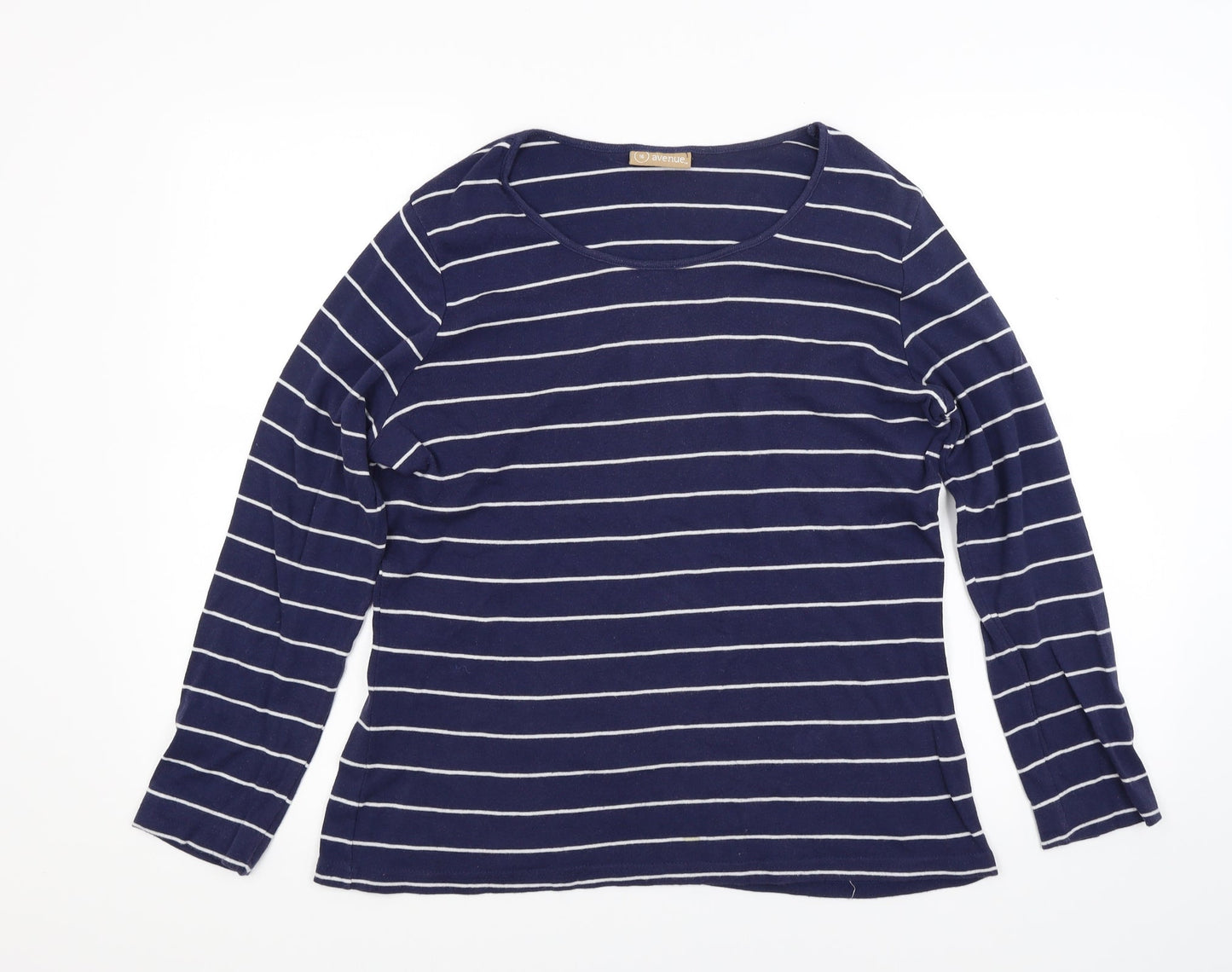 Avenue Womens Blue Striped  Pullover Jumper Size 16