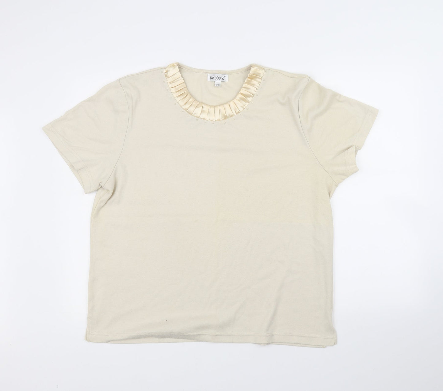 Fay Louise Womens Beige   Basic T-Shirt Size L