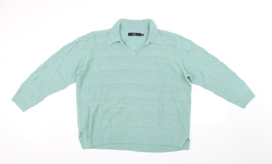 Isle of Cotton Womens Green   Pullover Jumper Size XL