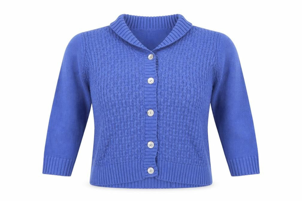 Front view of Bonmarché women’s blue jacket, size XL