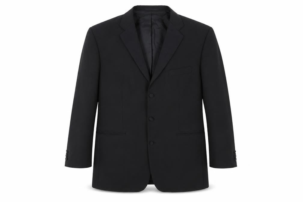 Front view of Torre men’s black jacket suit jacket, size 44