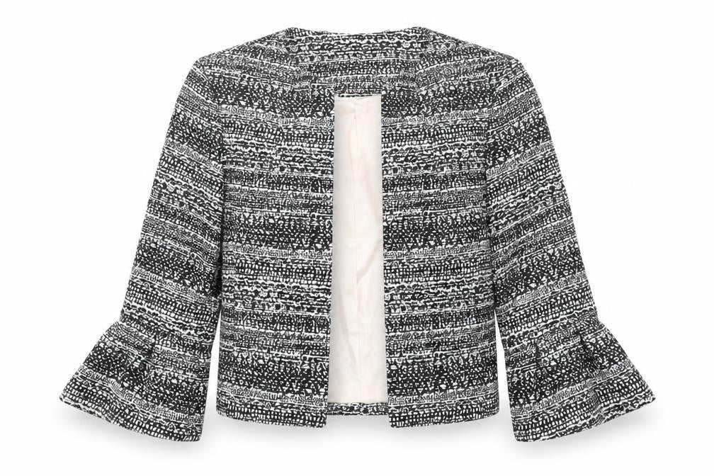 Tu Womens Black Striped  Jacket  Size 10
