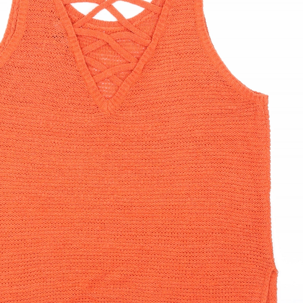 New Look Womens Red  Knit Pullover Jumper Size 12