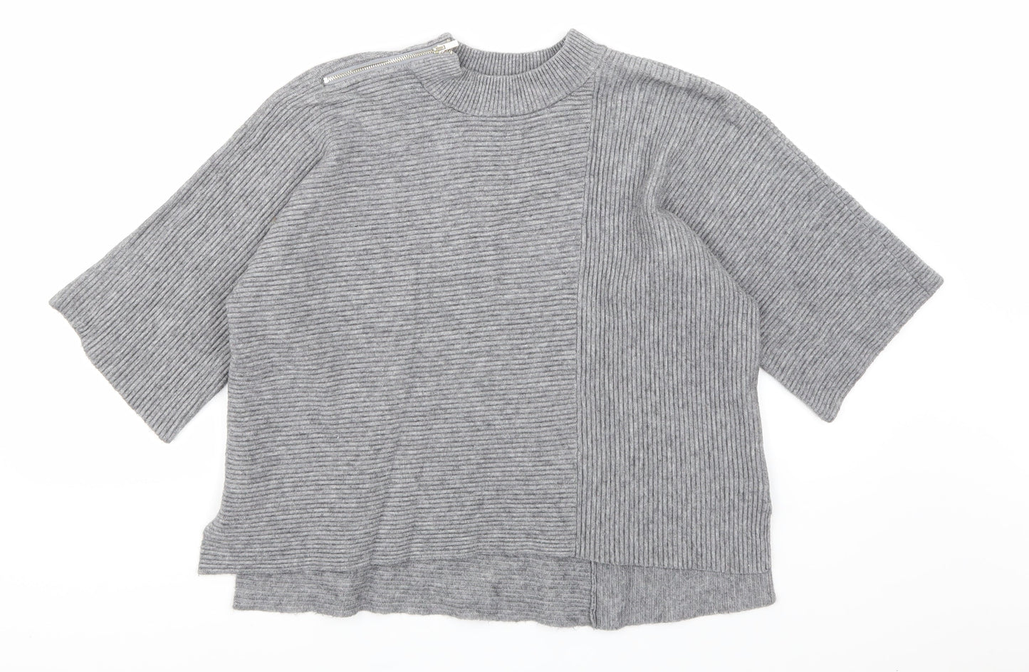 River Island Womens Grey Striped Knit Pullover Jumper Size S