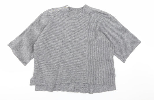 River Island Womens Grey Striped Knit Pullover Jumper Size S