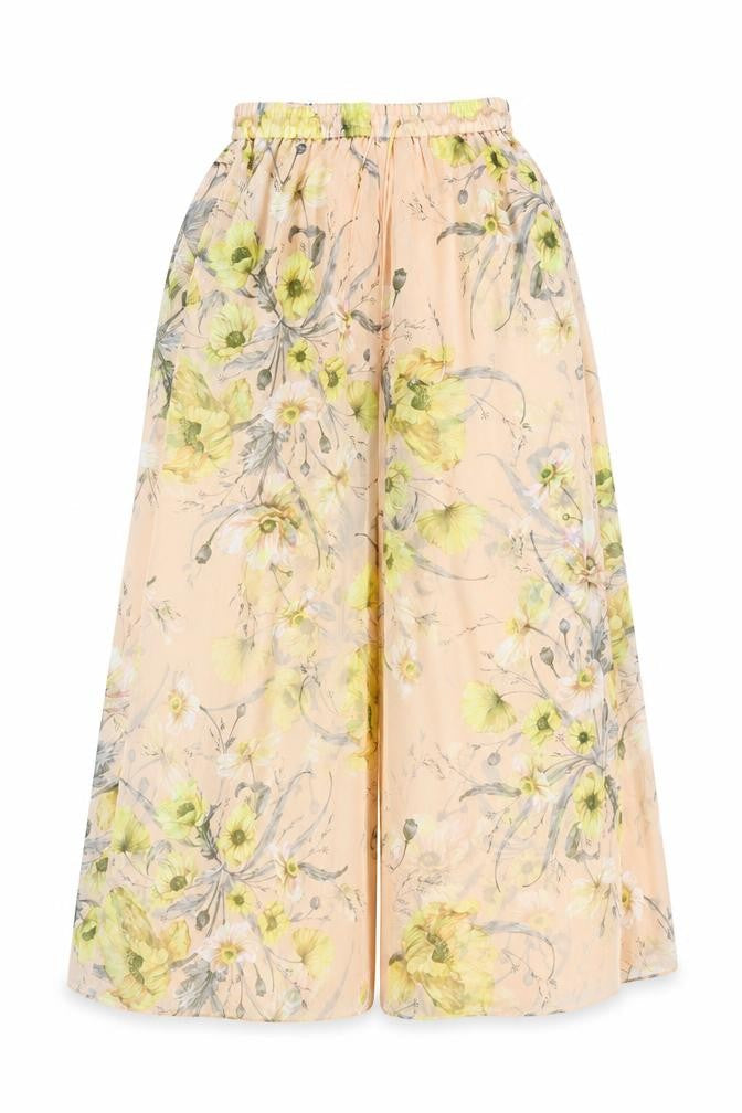 Front view of H&M women’s multicoloured floral bloomer trousers, size UK 10