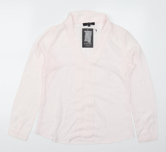 IVIVI Womens Pink   Basic Blouse Size S
