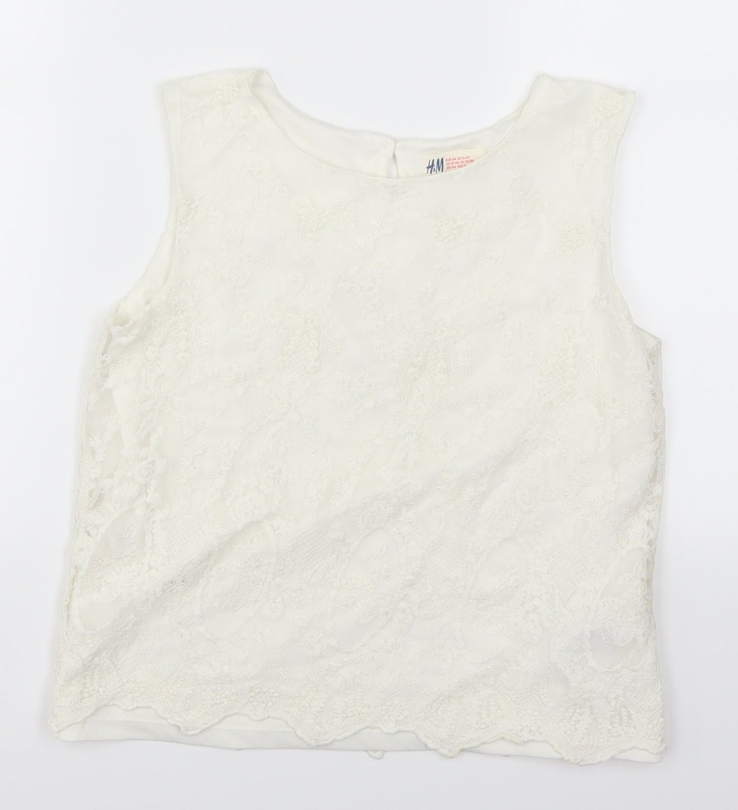 H&M Girls White  Lace Basic Tank Size 14 Years