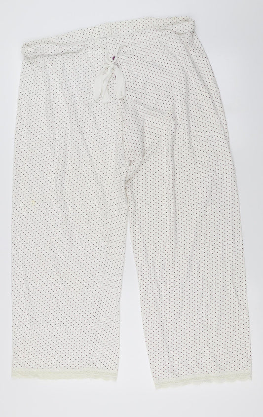 Secret Obsessions  Womens Ivory Polka Dot  Trousers  Size L L22 in