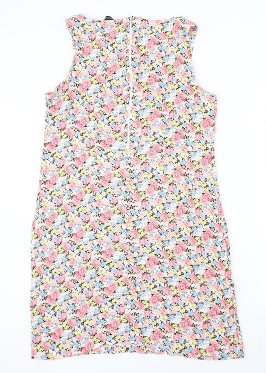 Blue Chameleon Womens Pink Floral  Shirt Dress  Size 14