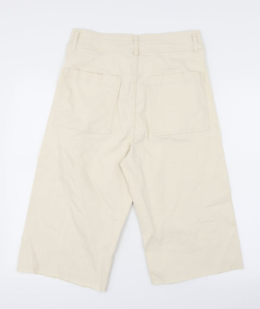Denim Co. Womens Ivory  Denim Cropped Jeans Size 12