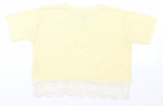 Topshop Womens Yellow  Knit Pullover Jumper Size 8