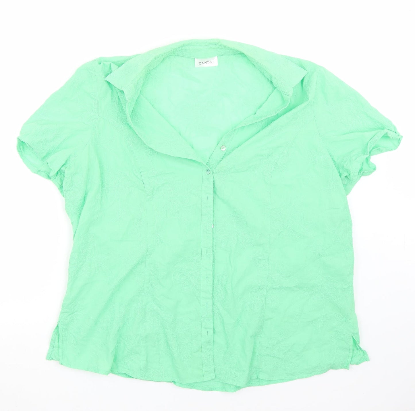 Canda Womens Green   Basic Button-Up Size 22