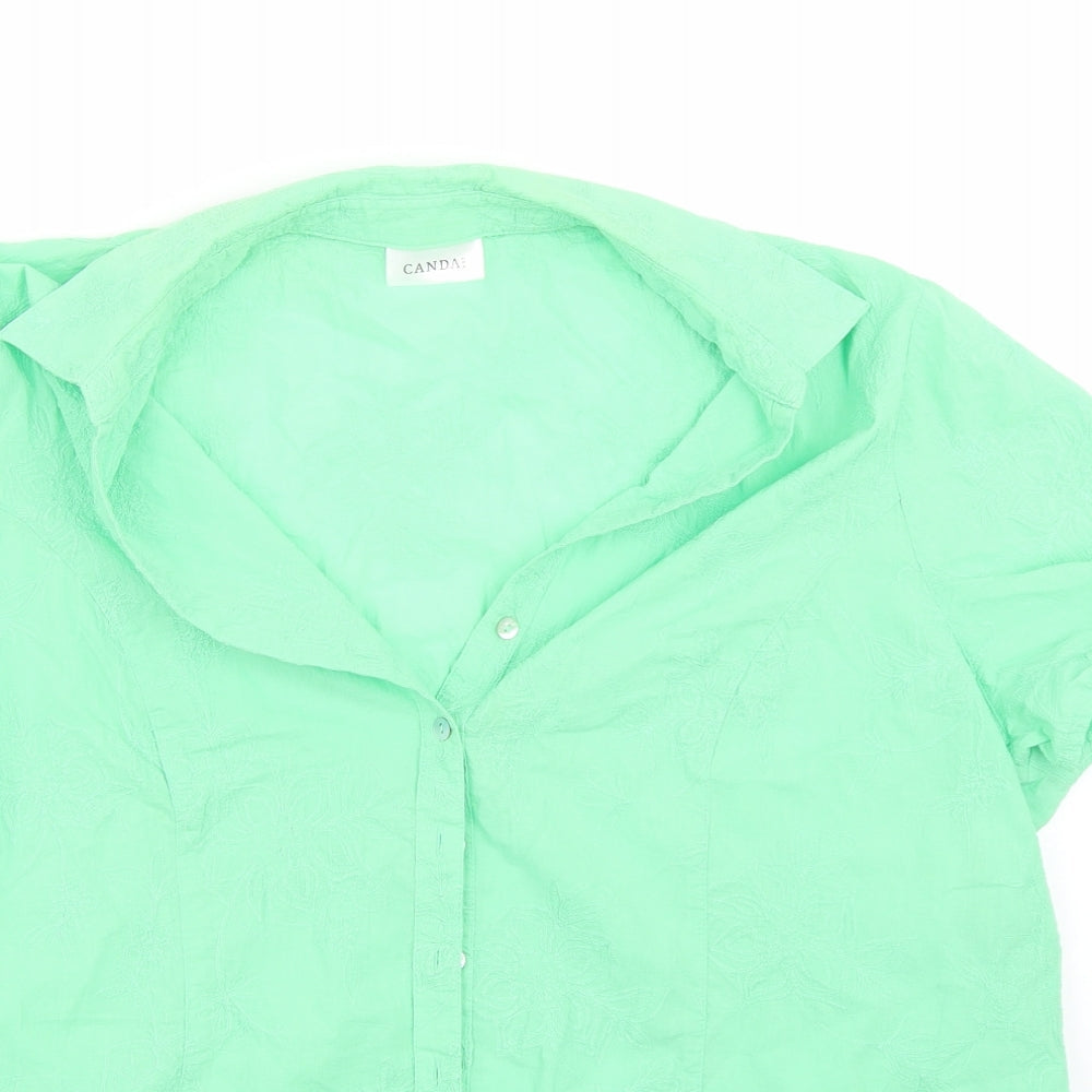 Canda Womens Green   Basic Button-Up Size 22