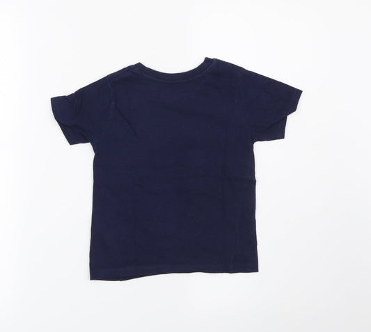 Primark Boys Blue   Basic T-Shirt Size 2-3 Years  - Dinosaur