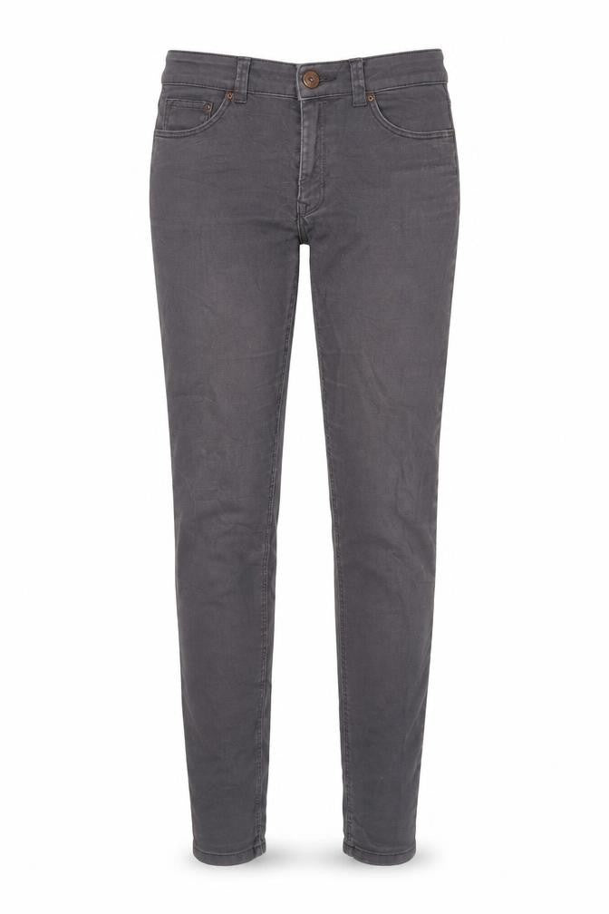Front view of H&M women’s grey skinny jeans, size UK 28, in, 29-inch leg