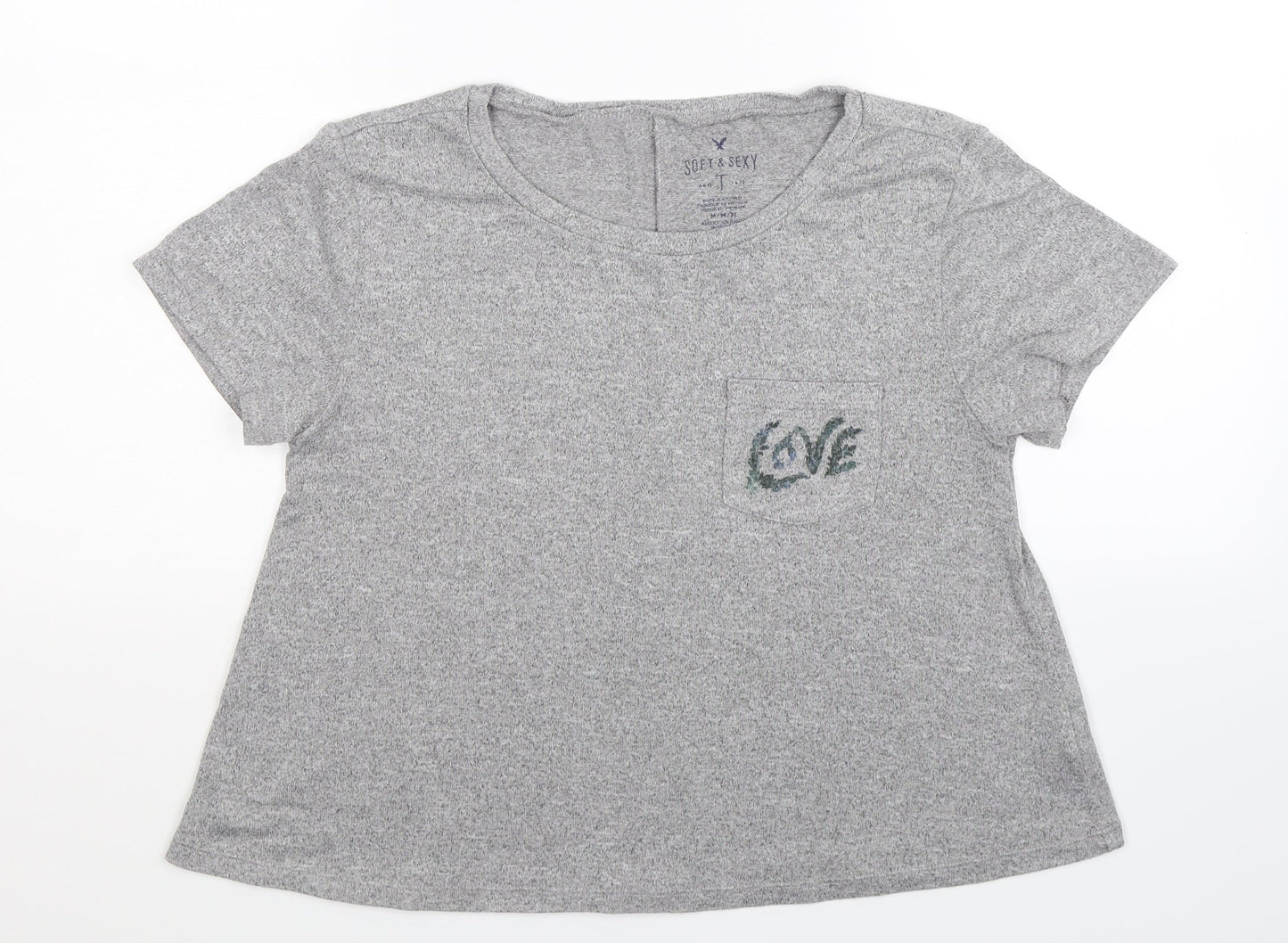 American Eagle Outfitters Womens Grey   Basic T-Shirt Size M