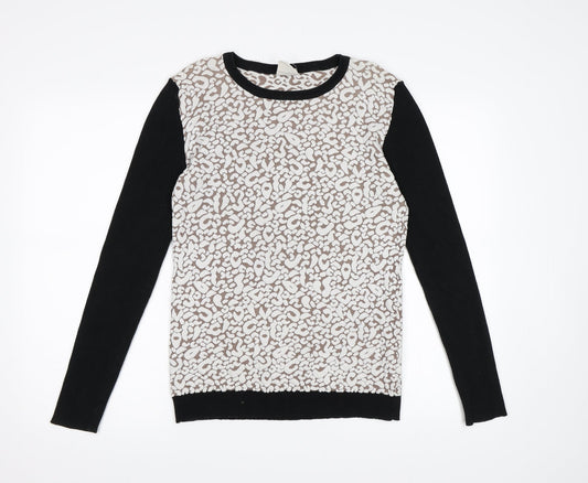 Subtitled Womens Brown Animal Print Knit Pullover Jumper Size 10