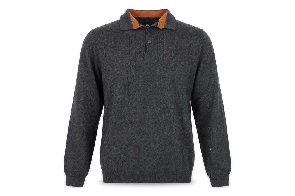 Front view of River Island men’s grey knit jumper, size S