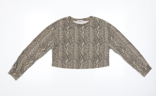 Zara Womens Multicoloured Animal Print  Pullover Jumper Size S  - cropped