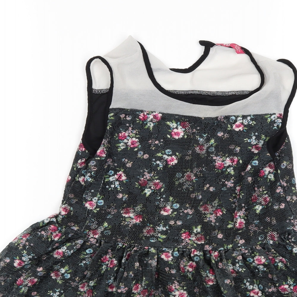 YD Girls Multicoloured Floral  T-Shirt Dress  Size 9-10 Years