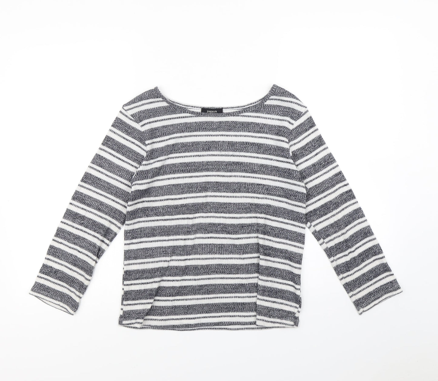 Papaya Womens Black Striped  Pullover Jumper Size 12