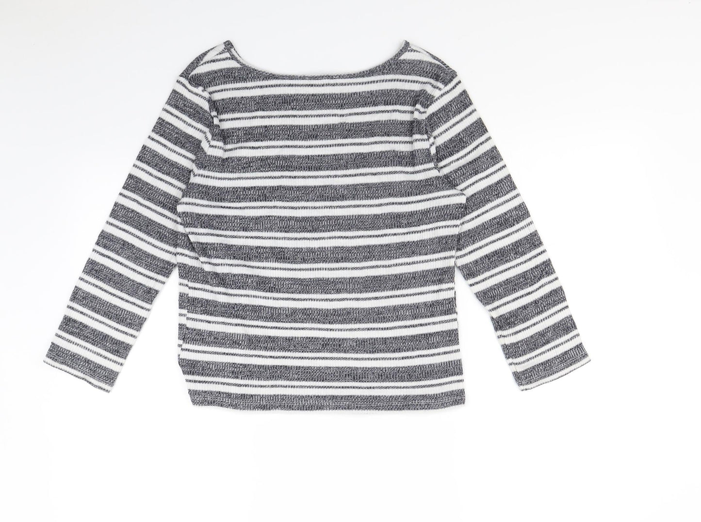 Papaya Womens Black Striped  Pullover Jumper Size 12