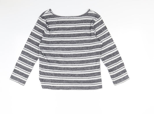 Papaya Womens Black Striped  Pullover Jumper Size 12