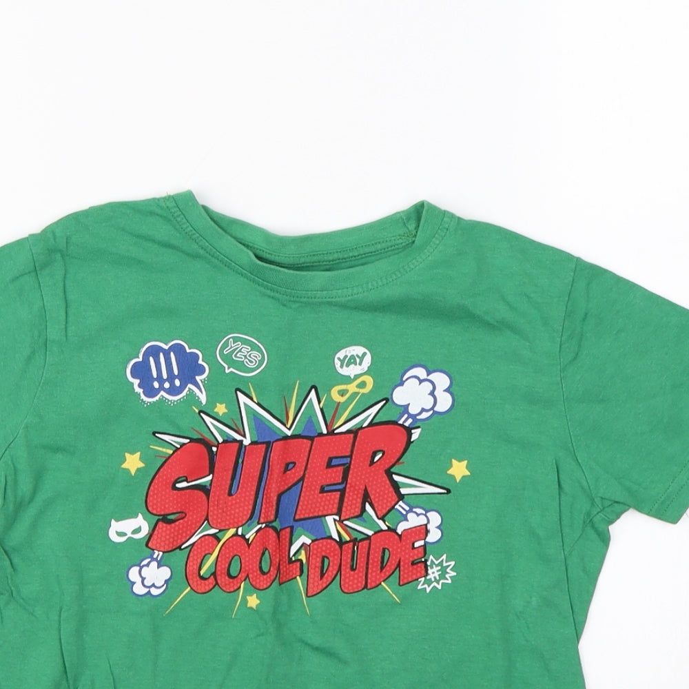 Primark Boys Green   Basic T-Shirt Size 7 Years