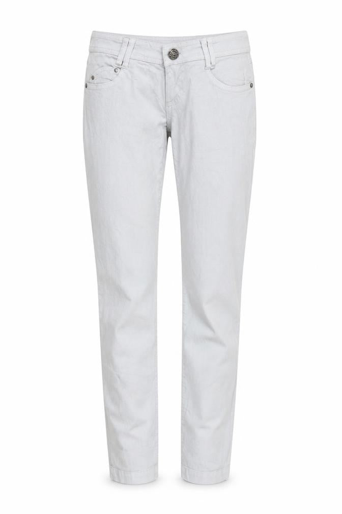 Front view of Stradivarius women’s grey denim skinny jeans, size UK 8