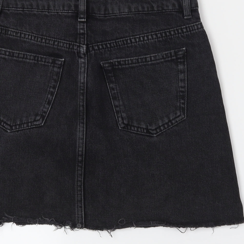 Topshop Womens Grey  Denim Straight & Pencil Skirt Size 8