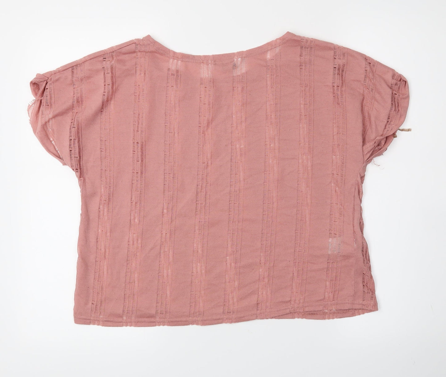 New Look Womens Pink   Basic T-Shirt Size 14  - distressed