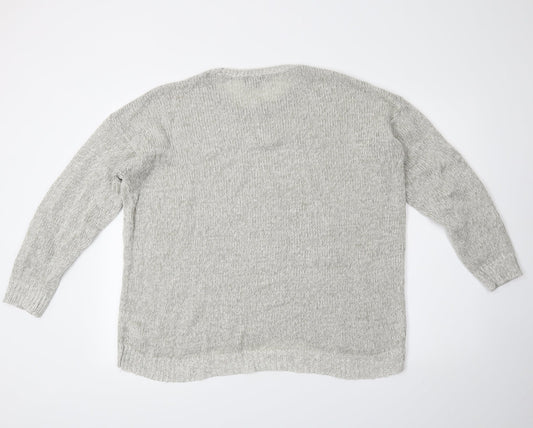 New Look Womens Grey   Pullover Jumper Size L  - 100% acrylic